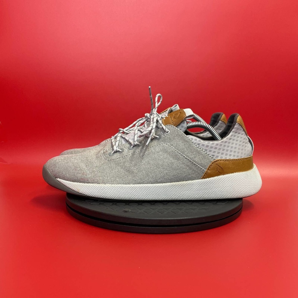 Mens Olukai Nanea Lo Round Toe Casual Sneakers Size 11 Gray White​